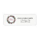Search for wreath return address labels Holly