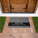 Search for black and white checkered doormats Family
