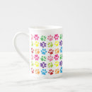 Search for colourful dog mugs Pattern of paws