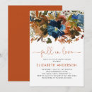 Search for fall floral bridal shower invitations Navy blue