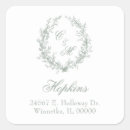 Search for floral wreath monogram wedding stickers Traditional