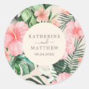 Search for palm tree wedding stickers Thank you