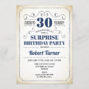 Search for male 30th birthday invitations Navy blue