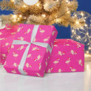 Search for pink flamingo christmas wrapping paper Festive