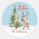 Search for cute whimsical stickers Merry christmas