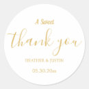 Search for gold thank you wedding stickers Elegant
