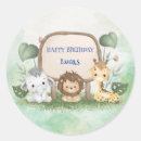 Search for zoo birthday party stickers Wild one