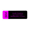 Search for pink monogram return address labels Contemporary
