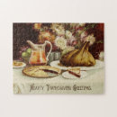 Search for thanksgiving dinner puzzles Vintage
