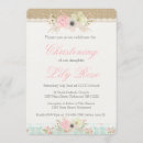 Search for shabby christening invitations Pink