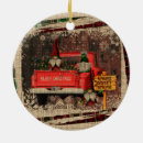 Search for red truck christmas tree decorations Rustic wood