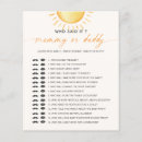 Search for baby shower mom or dad games Who said it