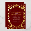 Search for elegant red gold christmas invitations Corporate