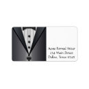 Search for black tie wedding return address labels Tuxedo