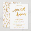 Search for gold white rehearsal dinner invitations Modern typography