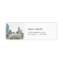 Search for city skyline return address labels Watercolor