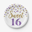 Search for purple sweet 16 plates Gold