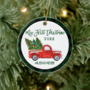 Search for green truck christmas tree decorations Modern brush script
