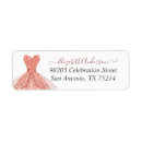 Search for pink dress return address labels Rose gold