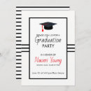 Search for red black white graduation invitations Elegant