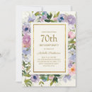 Search for blue and gold 70th birthday invitations Floral