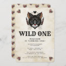 Search for kitten 1st birthday invitations Wild one