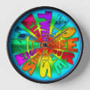 Search for word art clocks Rainbow