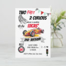 Search for red race car invitations Two fast 2 curious