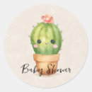 Search for cute round cactus stickers Baby shower