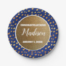 Search for blue and gold graduation plates Trendy