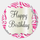 Search for pink zebra birthday party stickers Glitter