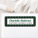 Search for plaid return address labels Preppy