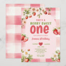 Search for berry sweet one birthday invitations Strawberries