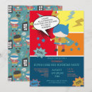 Search for comic book hero invitations Blue