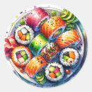 Search for cartoon sushi stickers Japanese food