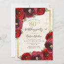 Search for red and gold 80th birthday invitations Modern