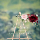 Search for pink flowers welcome wedding signs Greenery