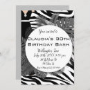 Search for zebra print birthday invitations Wild