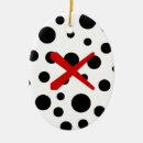 Search for black and white polka dot christmas tree decorations Red