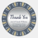 Search for navy blue and silver wedding stickers Thank you
