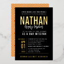 Search for orange bar bat mitzvah invitations Boy