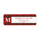 Search for red gingham return address labels Red and green