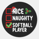 Search for softball player stickers Santa