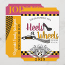 Search for wheels or heels gender reveal invitations He or she