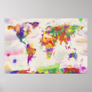 Search for watercolor world map posters Globe