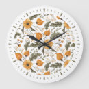 Search for modern botanical pattern clocks Flowers