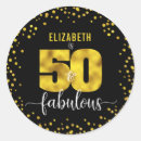 Search for black and gold birthday stickers Fifty