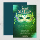 Search for mardi gras sweet 16 invitations Green