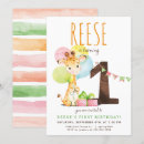 Search for giraffe party invitations One year old