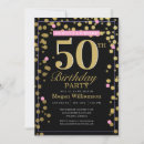 Search for pink and black 50th birthday invitations Adult